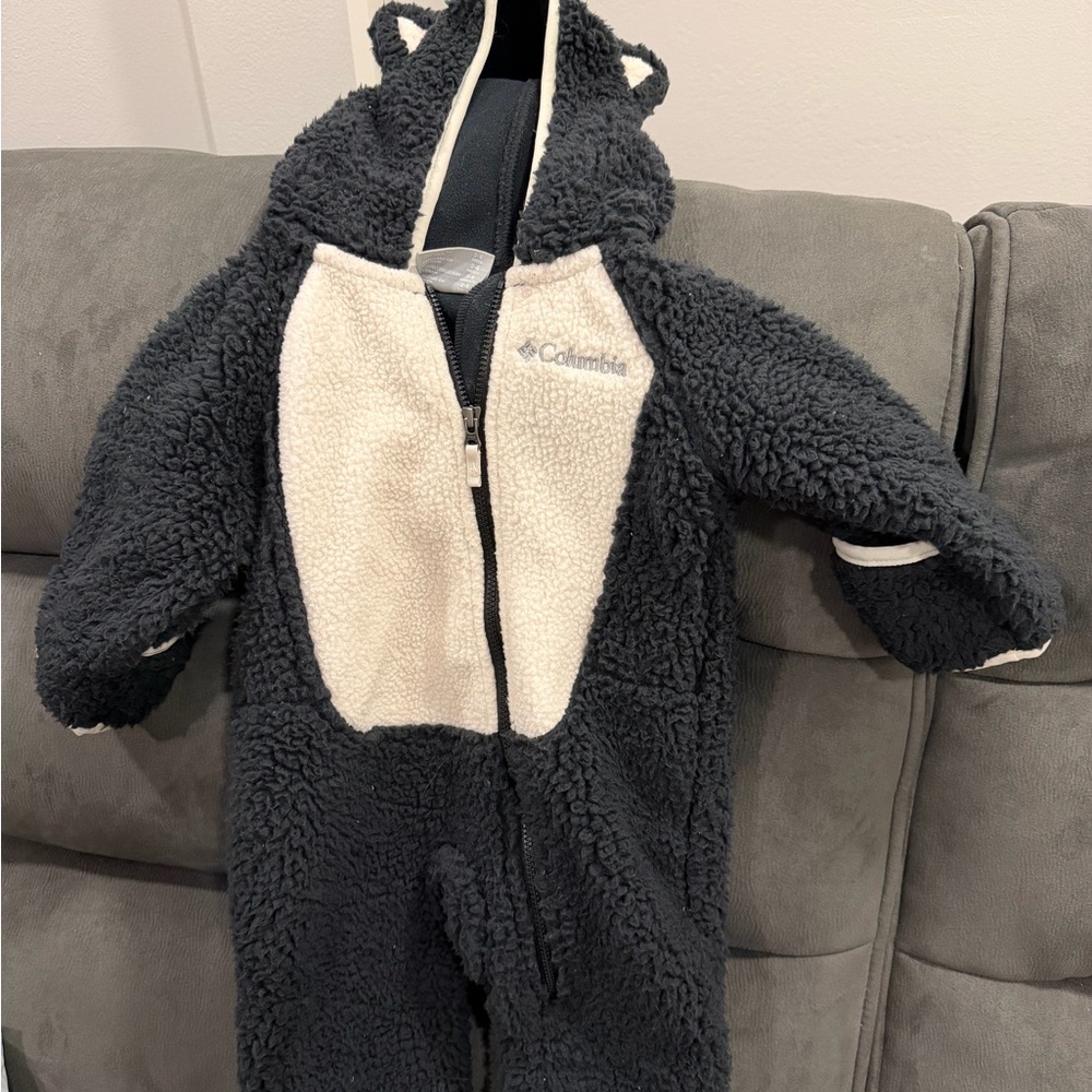 Columbia Black and Cream Sherpa Baby One-Piece Jacket